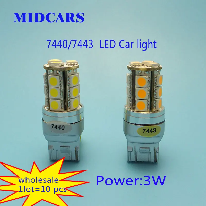 

MIDCARS T20 7440 12V led 7443 W21/5W Dual Lights Function Light Source Daytime running lights Steering function Yellow
