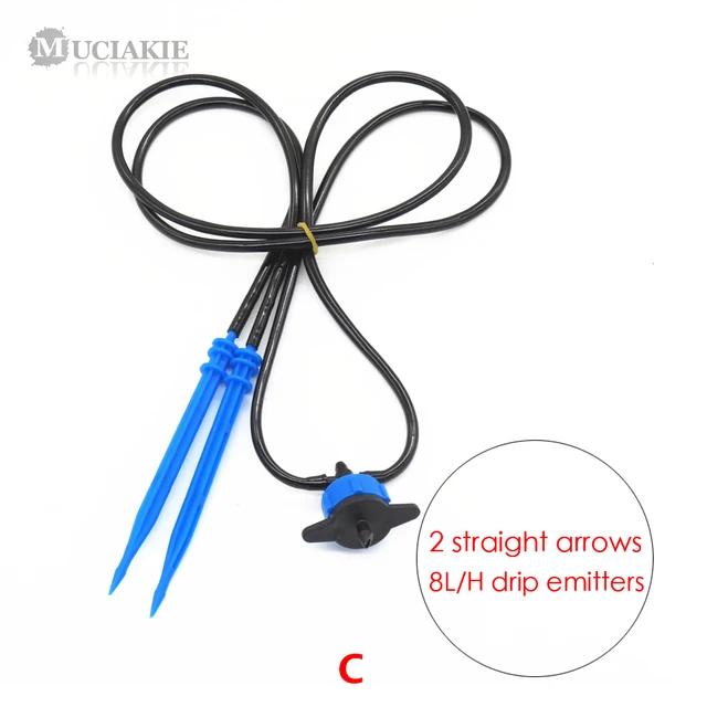 MUCIAKIE Drop Irrigation System for Bonsai Spider Distribution Assembly with 2/4 Elbow Arrow Dripper 2/8 L/H Drip Emitters Kits