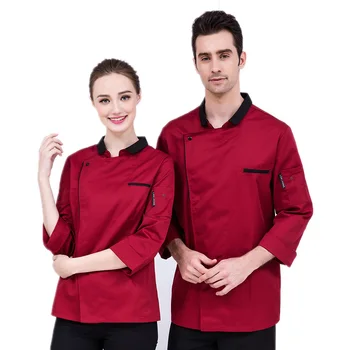 

3-Color High Quality Autumn&Winter Long-sleeve Restaurant Chef Jacket Kitchen Cook Suit Man Woman Kitchen Work Clothes
