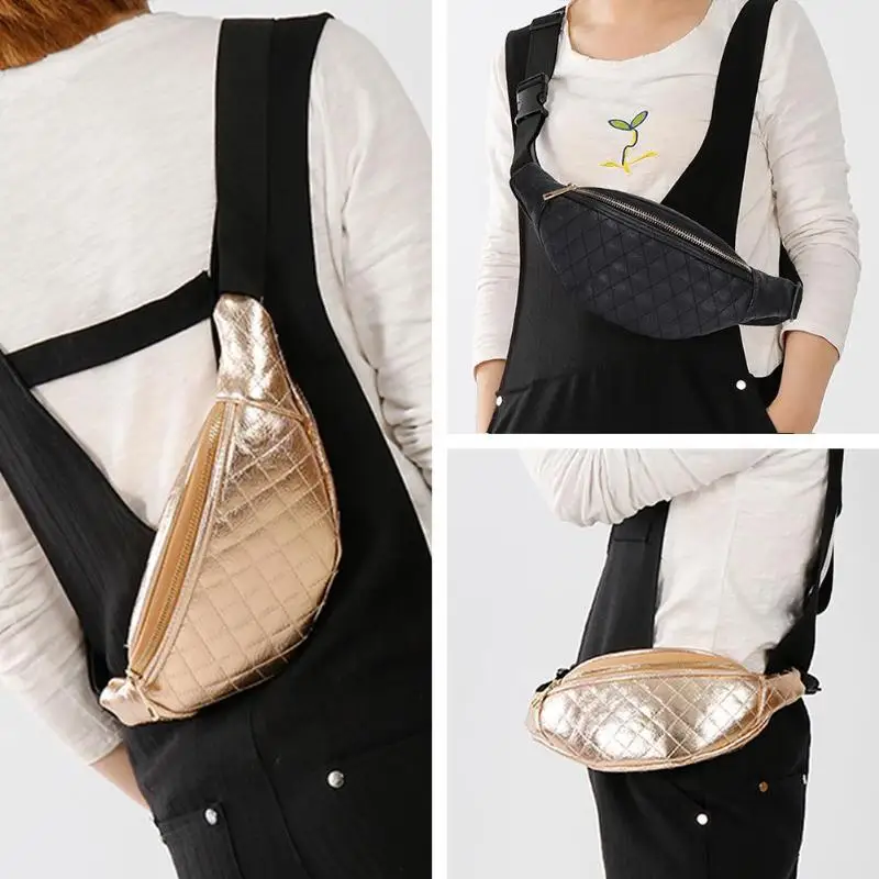 Модная женская поясная сумка с ремнем на цепочке, клетчатая поясная сумка, маленькая поясная сумка для путешествий для девочек, Женская мини сумка через плечо