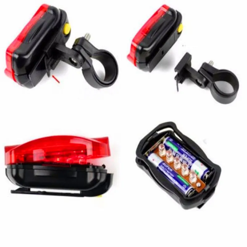 Best Bicycle Rear Light Bike Cycling 5 Led Tail Rear Safety Warning Flash Light Lamp Red With Mount Bicycle Accessories wholesale #3 2