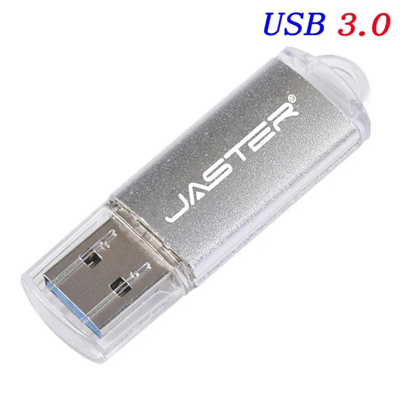 Новинка, Usb 3,0, JASTER, USB флеш-накопитель, 128 ГБ, 64 ГБ, металлическая ручка, 8 ГБ, 16 ГБ, 32 ГБ, высокоскоростная USB флешка, флешки для компьютера - Цвет: Silver
