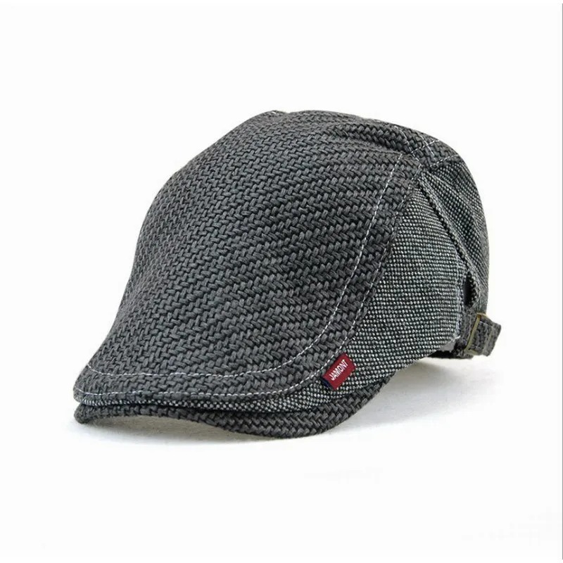 JAMONT осенне-зимний берет для мужчин s шляпа полосатая Кепка Англия, британский Повседневный мужской и женский полиэстер плоская кепка французская шляпа - Цвет: Gray