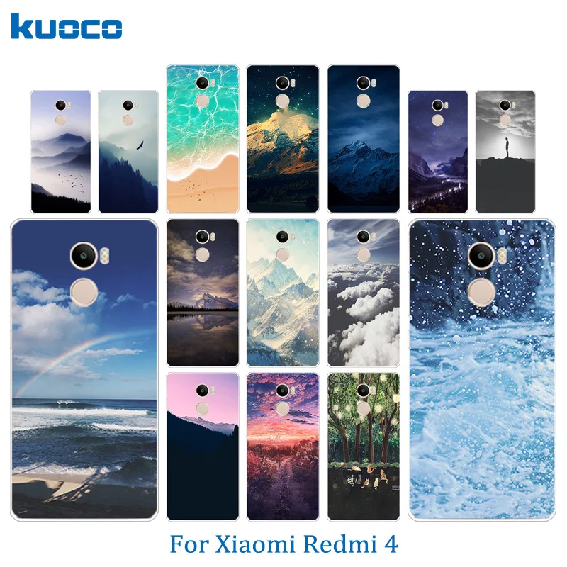 Phone Cases For Redmi 4 Case Landscape Pattern Fashion TPU Soft Silicon Covers 5.0'' Hongmi Protective Cover Fundas |