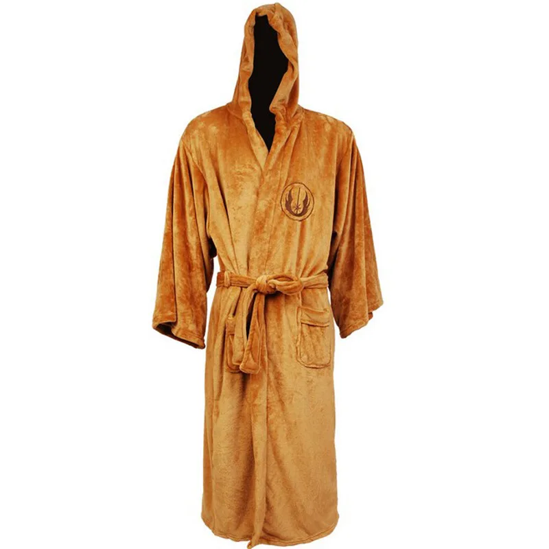 Фланелевый мужской Халат с капюшоном, толстый Халат «Звездные войны», мужской Халат «Империя джедаев», зимний длинный халат, мужской банный халат, Пижама
