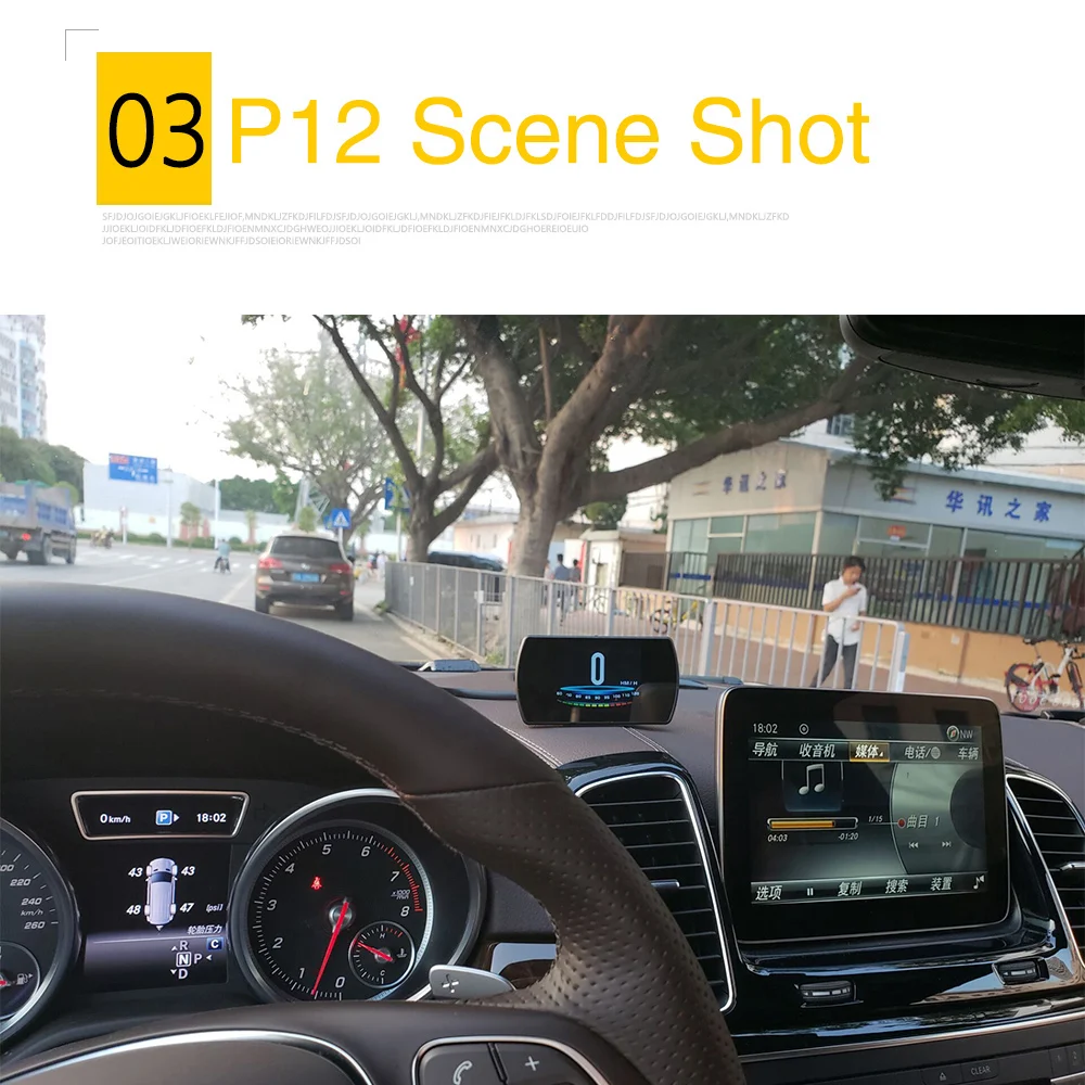 OBDSPACE P12 OBD2 Head Up дисплей бортовой цифровой компьютер Smart HUD Спидометр напряжение расход топлива сигнализация OBDII дисплей