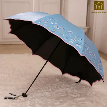 

Creative Folding Sunny Umbrella Rain Colorful Windproof Umbrella Pocket Parasol Jardin Handmade Parasol Rain Umbrellas SKW015