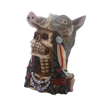 

Resin Indian Tribe Wild Boar Skull Statue Craft Statues For Decoration Art Carving Halloween Home Decor Figurines Sculpture Gift