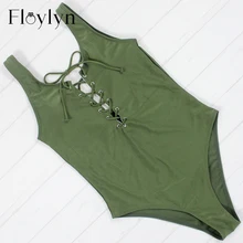 Floylyn Lace Up женский купальник сексуальный цельный купальный костюм монокини купальник бандаж купальные костюмы крест-накрест пляжная одежда для плавания
