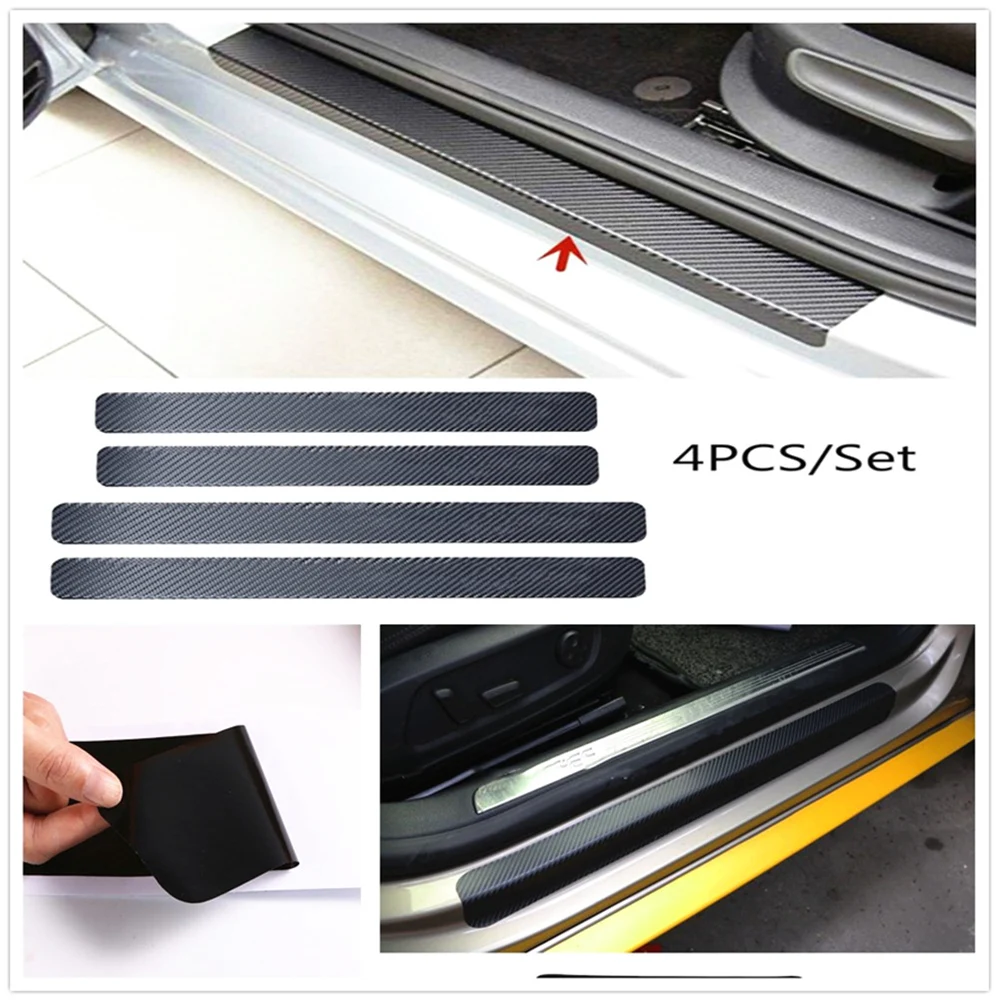 

Car Door Sill Scuff Anti Scratch Carbon Fiber Sticker for Toyota Tacoma Tercel Tiara Van Venza Yaris Hiace Prius V Hilux Land