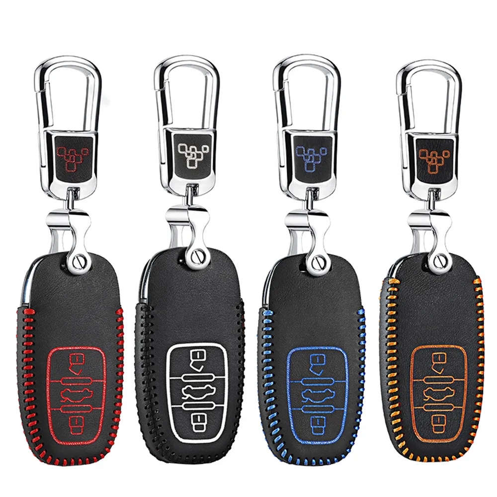 Genuine Leather Car Key Cover Case Auto Key Cover Case For Audi Sline