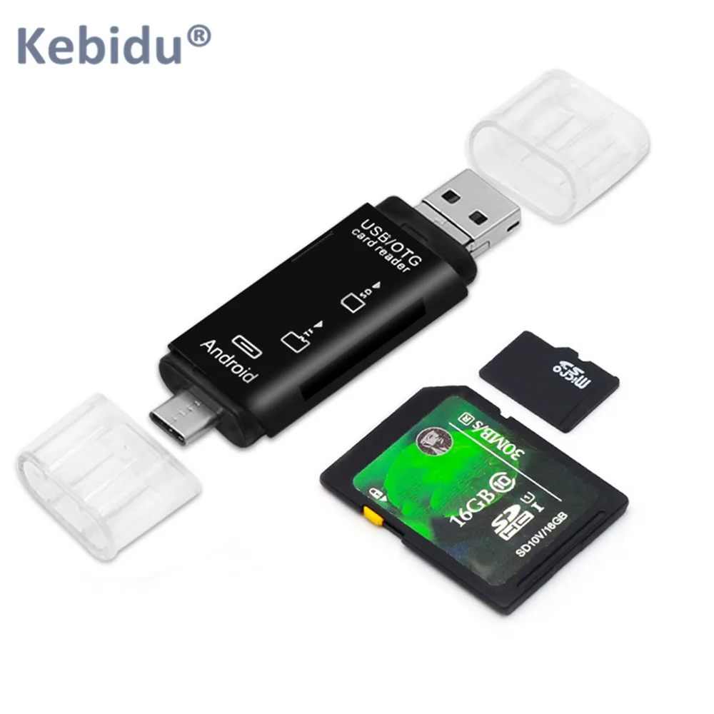 

Kebidu Type C Micro USB USB OTG Card Reader High-speed USB2.0 Universal OTG TF/SD Card Reader for Android Computer