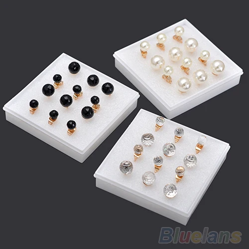 

Women's Fashion Dauble Beads Crystal Rhinestone Ear Stud Earrings 2MZ2 4PLN