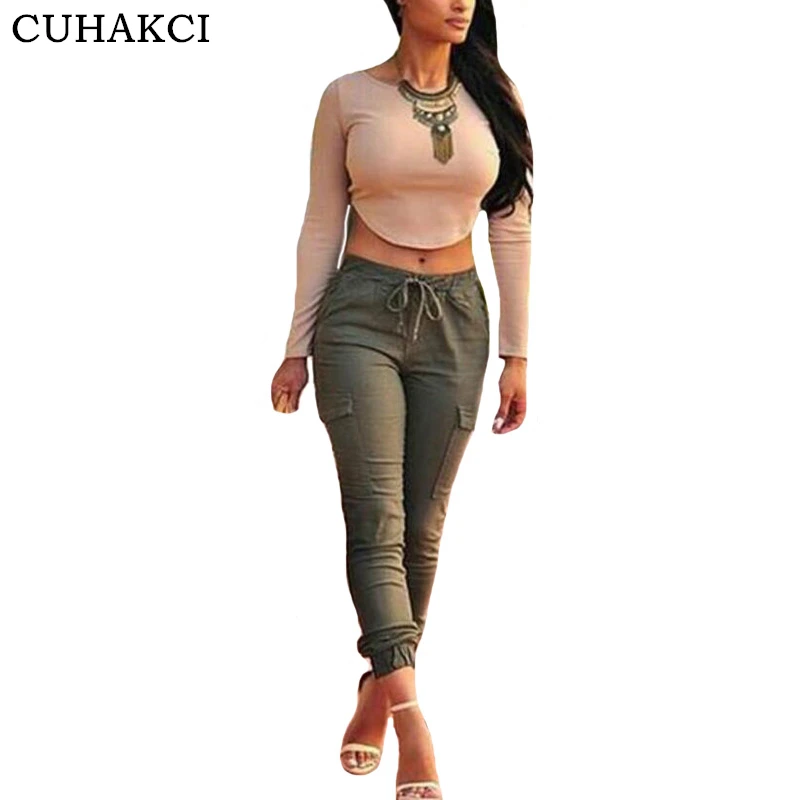female cargo pants black