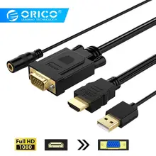 ORICO HDMI кабели 3,5 мм аудио кабель HDMI к VGA адаптер 1080P HD для Pojector Displayer компьютерный динамик настольные наушники