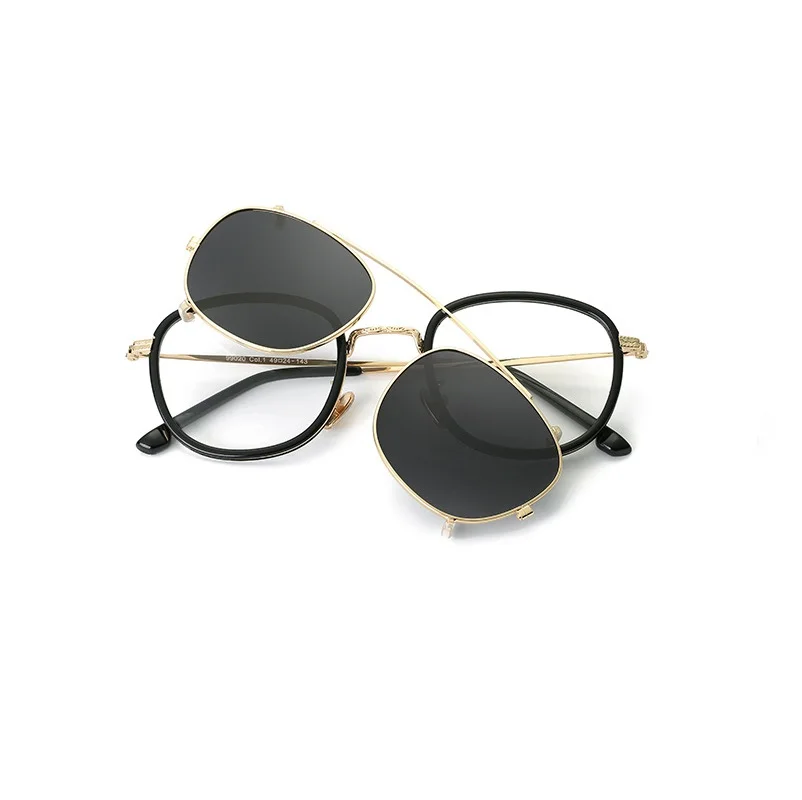 

women eyeglass frame with clip on sunglasses frames man female glasses frames clip Polarized lenses men eyewear magnetic clip