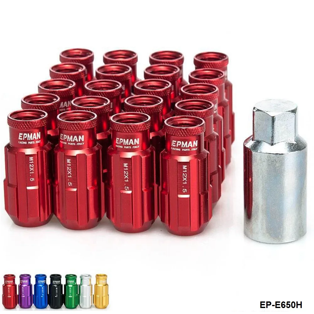 M12 x 1,5 color rojo Epman Racing Tuercas de acero