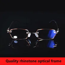 Модные Качественные Женские стильные коричневые цветные очки для чтения со стразами, дизайн, без оправы, покрытие для дальнозоркости, очки для женщин