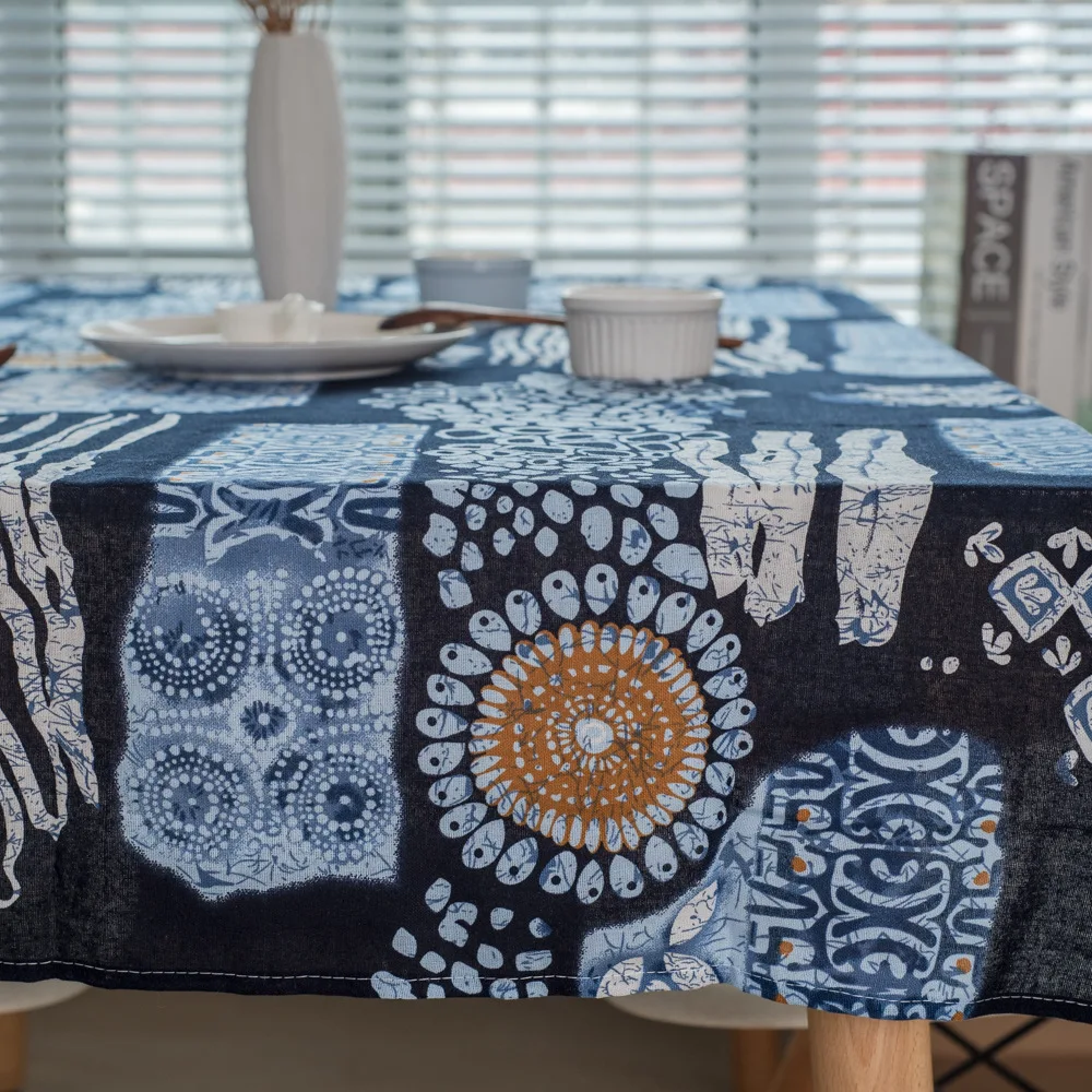 Bohemian ethnic style tablecloth Linda linen Western dustproof towel