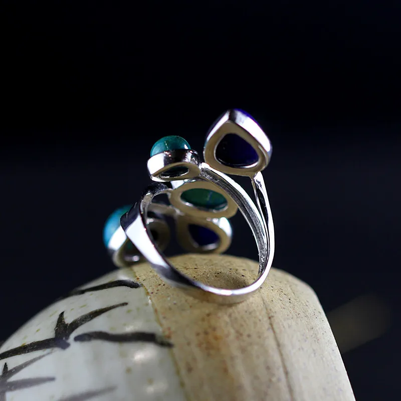 L&P Elegance Natural Gemstone Rings For Women 100% 925 Silver Ring , New Fashion Aajustable Jewelry Wholesale For Birthday Gift