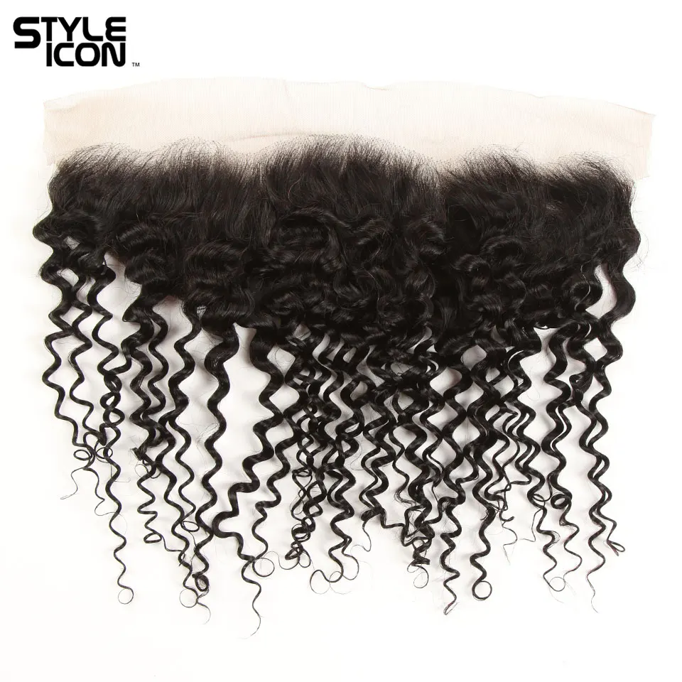 

Styleicon Brazilian Kinky Curly Closure 13X4 Curly Lace Frontal Medium Brown Kinky Curly Frontal 100% Human Hair Closure