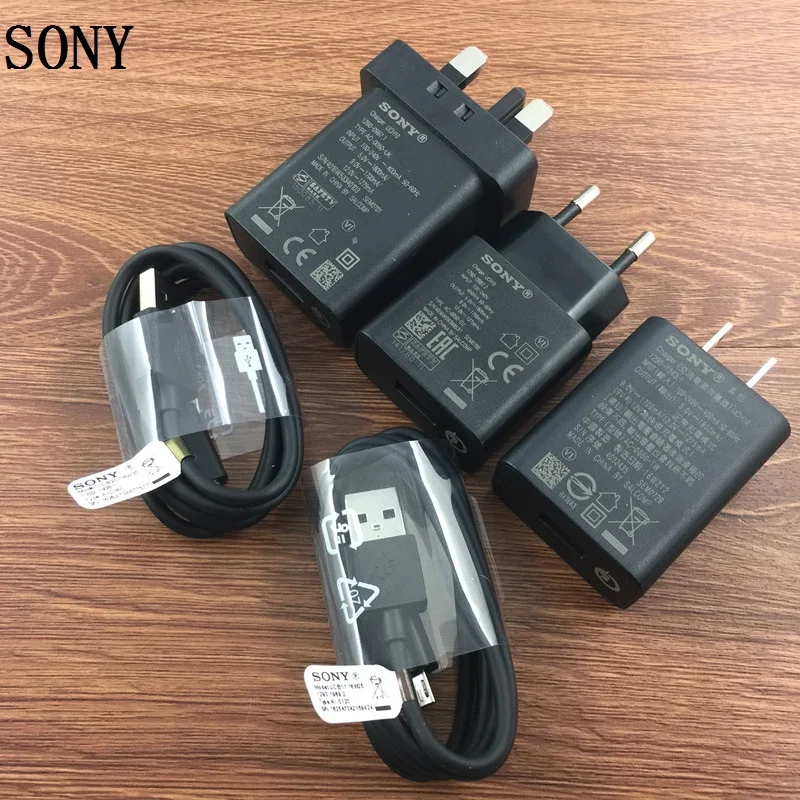 

Original for SONY Xperia XZ XA1 XZ1 X L1 XZS XA Z5 M5 C5 E5 UCH10 fast quick Charger adapter + Micro USB cable or Type C Cable