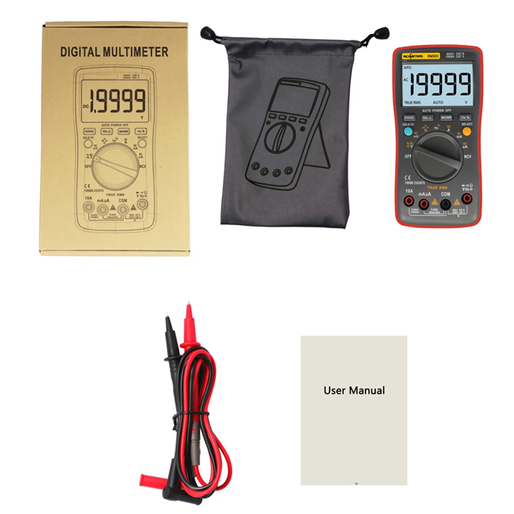 Цифровой мультиметр RICHMETERS RM303 True RMS 19999 отсчетов переменный/постоянный ток