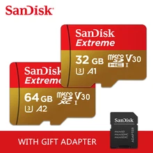 SanDisk microsd мини sd высокоскоростная карта U3 слот для карт памяти A1, 32 ГБ, micro sd карта, cartao de Карта памяти microsd 64 GB A2, мicro sd, tf карта