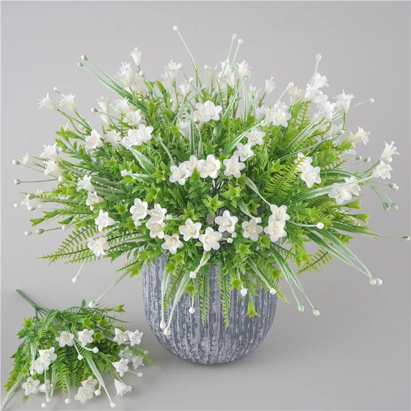 

1 Bouquet Simulation Lily Of The Valley Bouquet Artificial Plastic Fake Flowers Wedding DIY Flores Home Party Feast Decor Flower