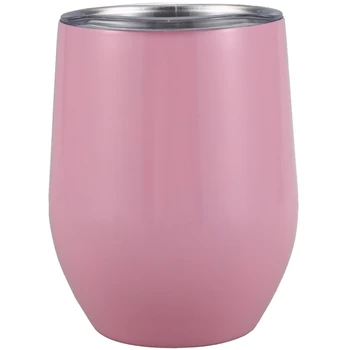 

12oz Insulated Wine Tumbler With Lid Stainless Steel Insulated Wine Glass Double Wall Coffee Mug For Champaign Cocktail Beer O