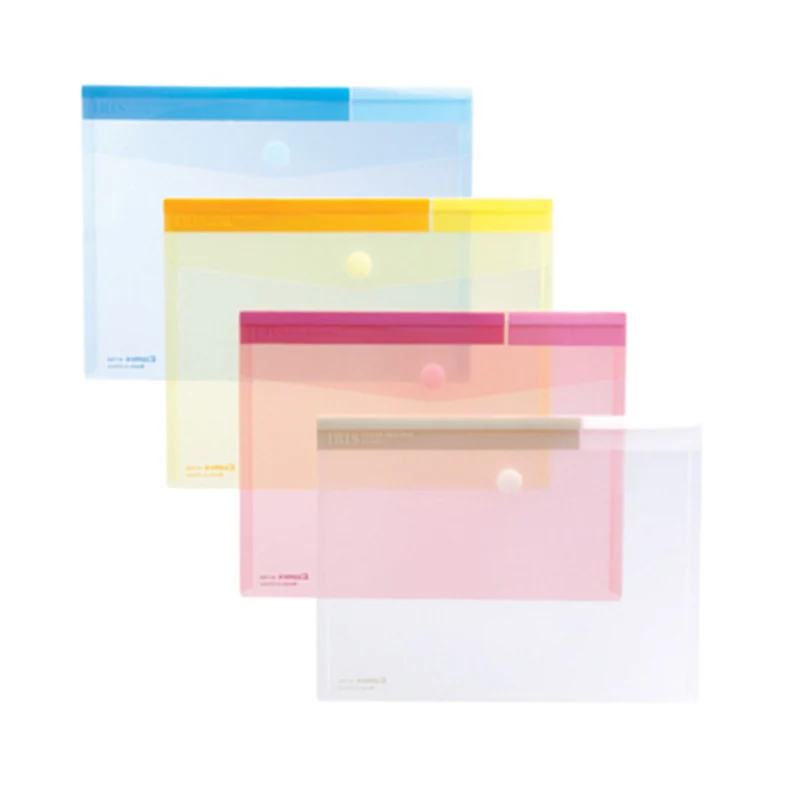 Comix File Folder Bag Clear Waterproof Plastic Document Envelope Folders Office School Supplies(Random Color 5pcs) | Канцтовары для