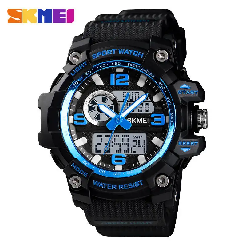 SKMEI женские часы женские цифровые наручные часы 3 времени обратного отсчета водонепроницаемые PU модные спортивные часы Reloj Mujer женские часы - Цвет: black blue watch