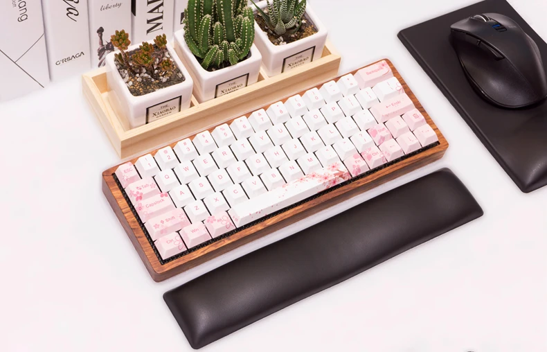 Вишневый профиль краситель Sub Keycap набор толстый PBT пластик Цветок сакуры белый розовый цвет для gh60 xd64 xd84 xd96 tada68 87 104