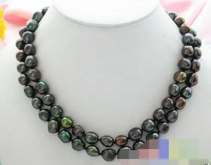 

3682 peacock black baroque FW PEARL necklace