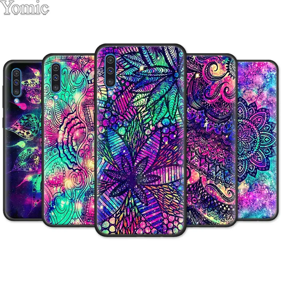 

Mandala sunflower mandala Black Soft Case for Samsung Galaxy A50 A70 A40 A10 A20 A30 A60 M30 M10 M20 Silicone TPU Case Cover