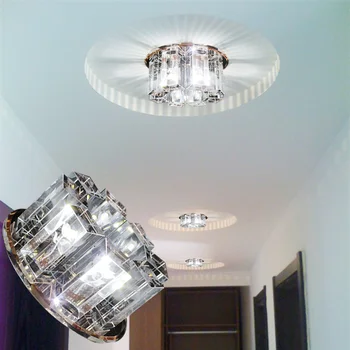 

LAIMAIK AC90-260V 5W Crystal Led ceiling lights aisle living room balcony lamp modern led lighting for home decoration luminaire