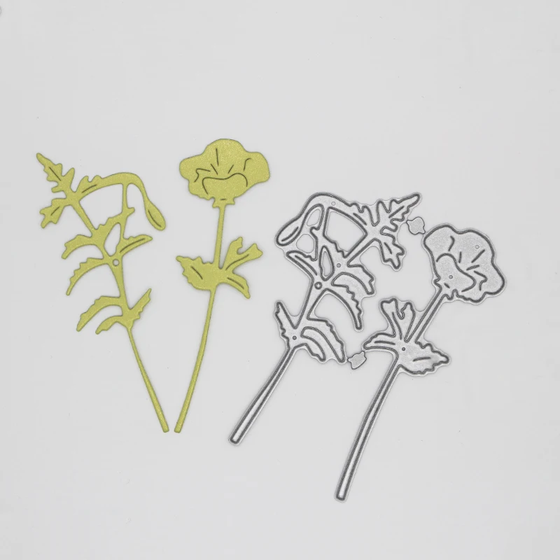 

2 Pcs Flower and leaf Metal Cutting Dies DIY Scrapbooking Album Decoration Embossing Paper Card Craft 81*60 mm