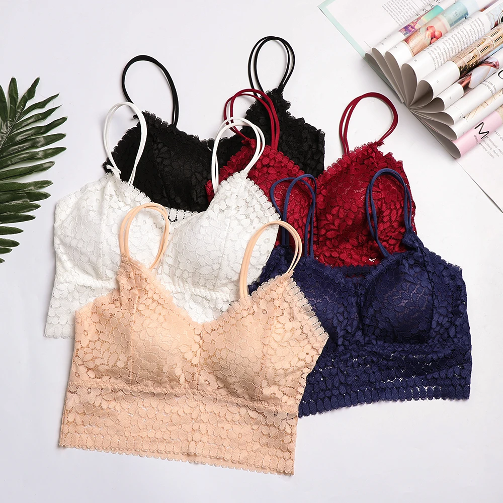 

1PC Ladies Sexy Bra Women Lace Bralette Sexy Lingerie Underwear Wireless Padded Seamless Push Up Bra Ultra Strap Padded Bras