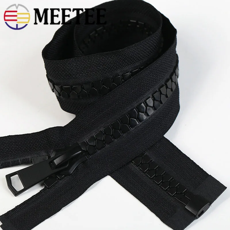 Meetee 20# Экстра большая молния из смолы черные двойные ползунки open-конец застежки-молнии для шитья пуховик палатка Пальто DIY одежды ремесла