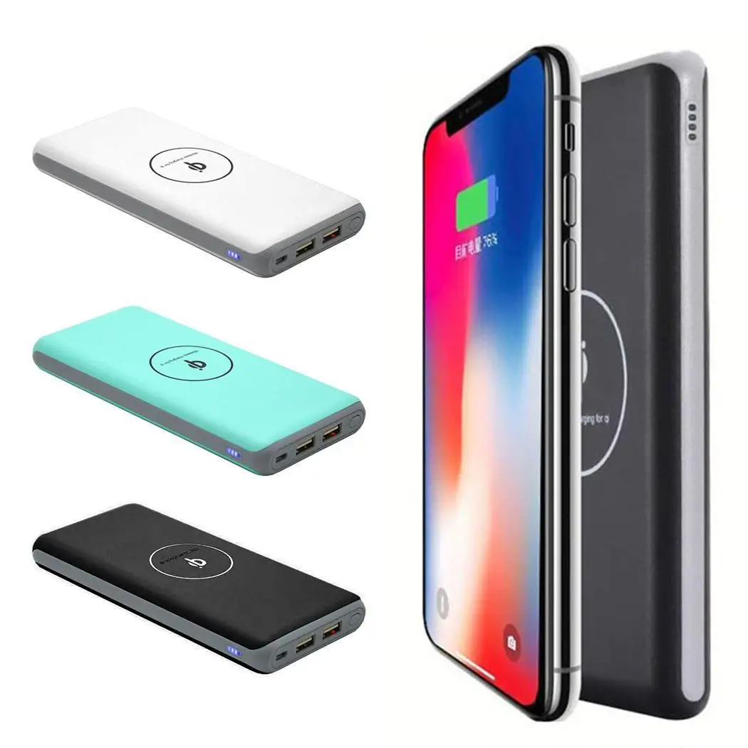 

Wireless Fast Charging 30000mAh Power Bank External Battery Charger Pack Mobile Phones Powerbank For Xiaomi MI iPhone X Note 8
