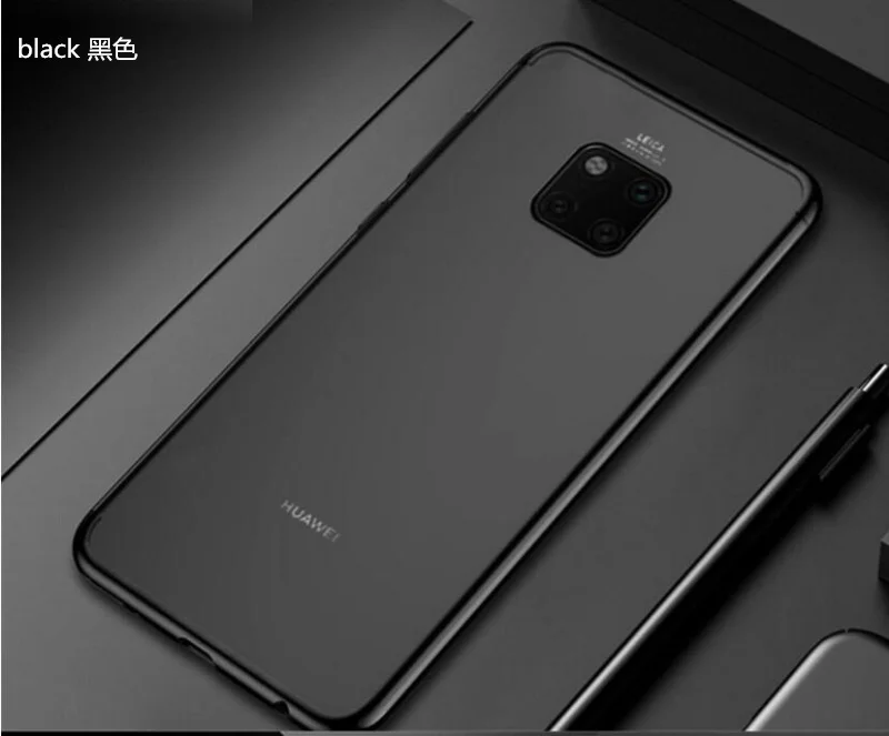black Силиконовый чехол SUREHIN для huawei mate 20 10 Lite Pro P20 10 lite Plus, прозрачный силиконовый чехол из ТПУ, мягкий чехол из ТПУ - Цвет: black