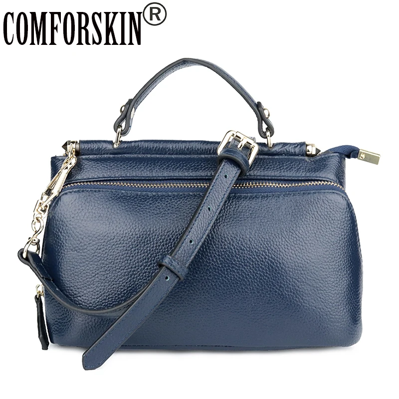 

COMFORSKIN Bolsas Feminina European And American Style Women Handbags Cowhide Leather Practical Travelling Shoulder Bags 2018