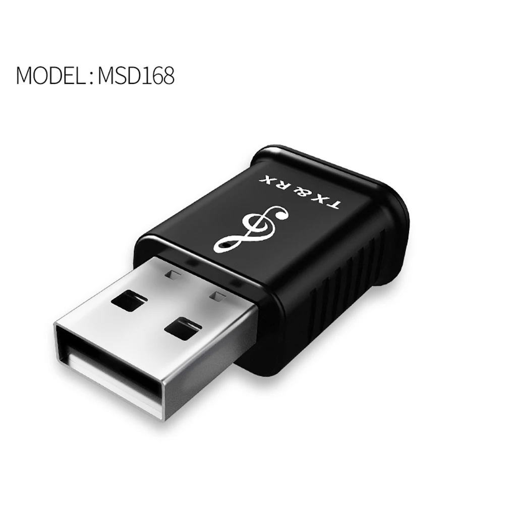 2-в-1 Музыка Аудио приемопередатчик приемник передатчик для Bluetooth 5,0, USB компьютера Динамик адаптер для подключения наушников - Цвет: Черный