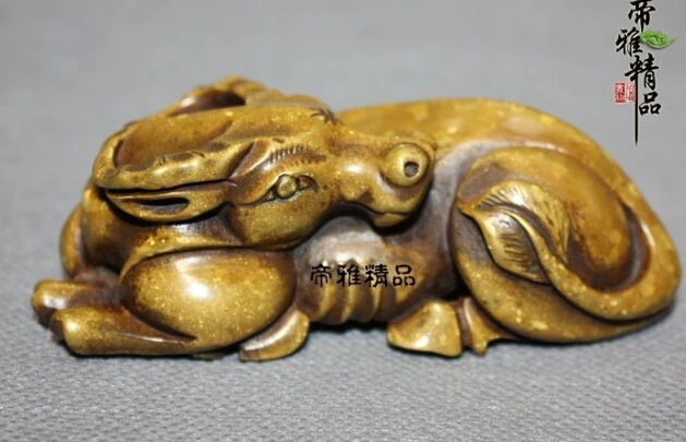 

China Palace Bronze Copper Gild Bull Ox Cattle Cow Art Crafts Paperweight Statue