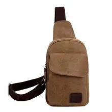 Мужской нагрудный пакет холст ретро случайный маленький многофункциональный сумки через плечо мужской рюкзак Через Плечо Рюкзак