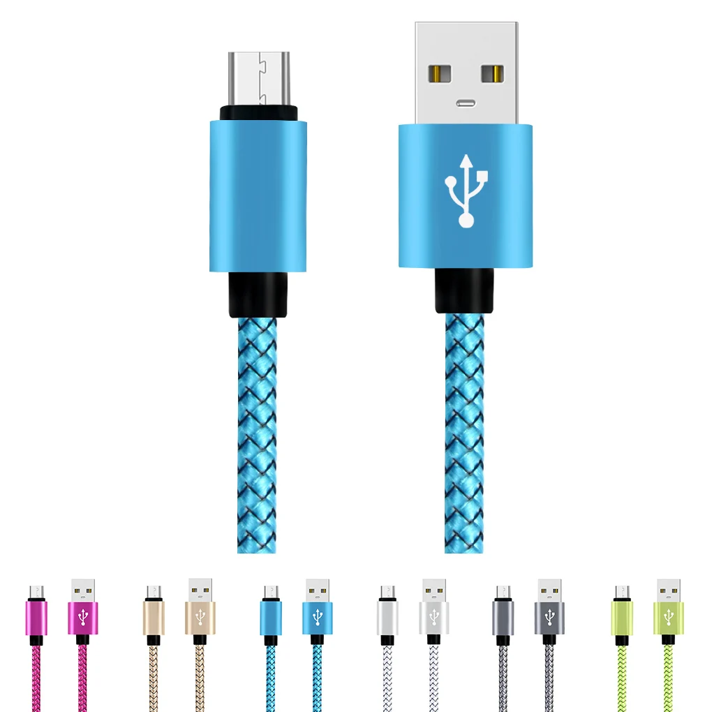 حار في 2019 5V2. 4A المصغّر usb كابل النايلون مضفر سريع شحن شاحن USB للهاتف المحمول كابل ل سامسونج/xiaomi/LG/هواوي