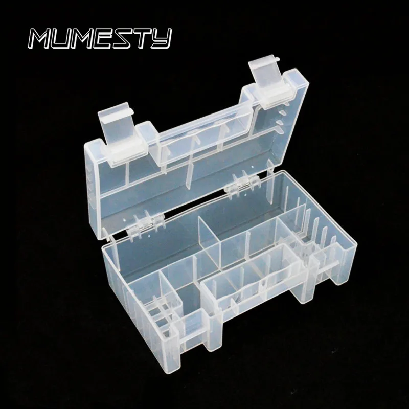 

MUMESTY Transparent Plastic AA AAA C D 9V Hard Plastic Battery Storage Box Battery Case Holder Big Size High Queality