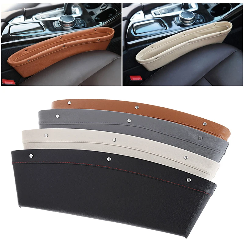 

1Pc New Car Leather Storage Box Auto Seat Gap Pocket Organizer Leak-Proof Storage Box Bag Container
