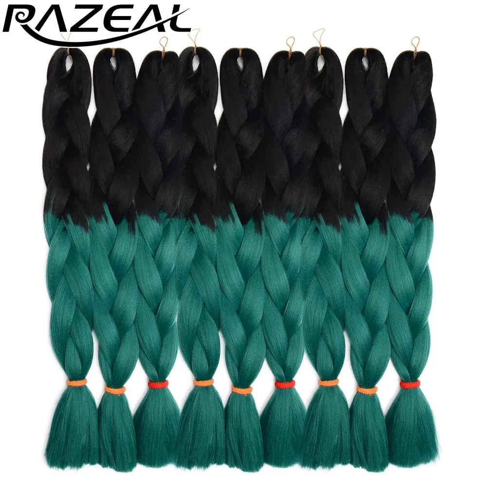 Razeal 2" 5 шт Омбре синтетические плетеные волосы набор кос косички плетеные волосы высокотемпературное волокно - Цвет: 1B/27HL