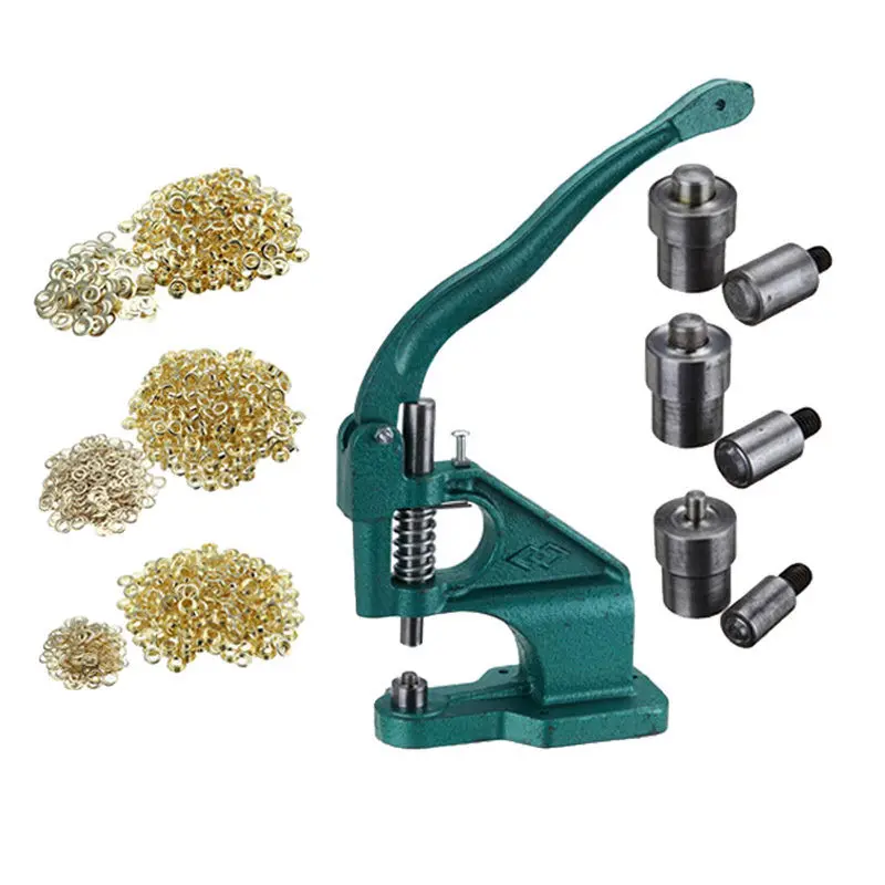 

Manual Grommet Machine 3 Dies 900 Grommets Eyelet Hand Press Tool Banner Bags
